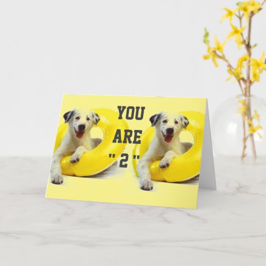 「2nd」誕生日にもおもしろいとキスが満載！ カード (黄色い花)