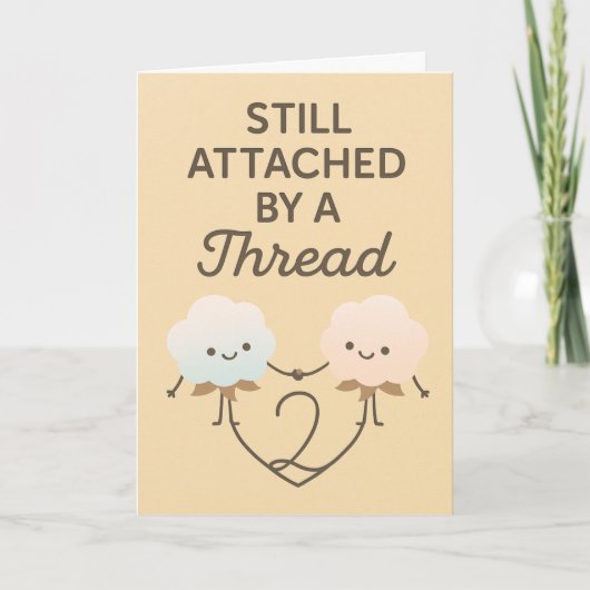 2nd Anniversary Card for Husband – Cotton Funny カード (正面)