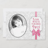 2nd BIRTHDAYパーティの招待状 – 弓と水玉模様 招待状 (正面)