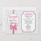 2nd BIRTHDAYパーティの招待状 – 弓と水玉模様 招待状 (裏面)