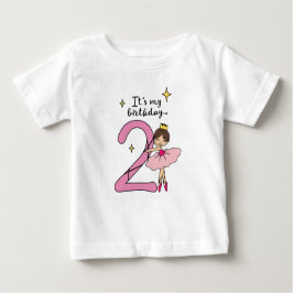 2nd birthday ballerina ベビーTシャツ