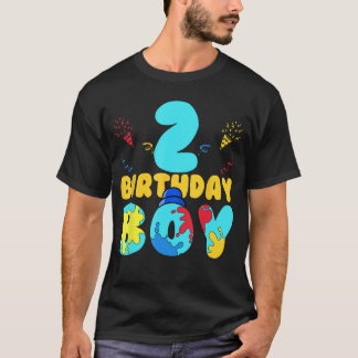 2nd Birthday Boy Gaming Party 2 Years Old Gamer  G Tシャツ