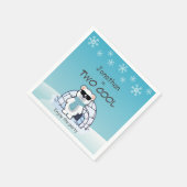 2nd Birthday Boy Two Cool Polar Bear Iglo   スタンダードカクテルナプキン (角)