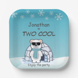 2nd Birthday Boy Two Cool Polar Bear Iglo   ペーパープレート