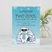 2nd Birthday Boy Two Cool Polar Bear Iglo 招待状 (スタンド正面)