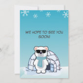 2nd Birthday Boy Two Cool Polar Bear Iglo 招待状 (裏面)