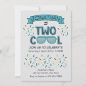 2nd Birthday Boy Two Cool Sunglasses 招待状 (正面)