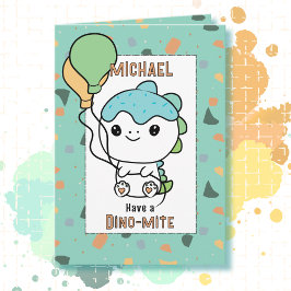 2nd Birthday Cute Dinosaur Cartoon Adorable Dino  カード