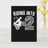 2nd Birthday Gift Dirt Bike 2 Years Old Motocross カード (黄色い花)