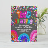 2nd Birthday Girls Glitter Party Invite 招待状 (スタンド正面)