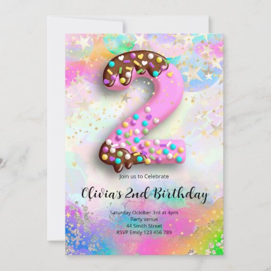 2nd Birthday Girls Invitation 招待状 (正面)