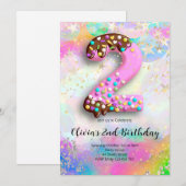 2nd Birthday Girls Invitation 招待状 (正面/裏面)