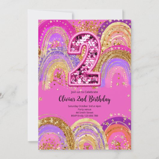 2nd Birthday Girls Invitation 招待状 (正面)