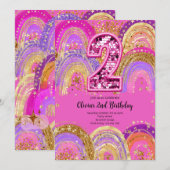 2nd Birthday Girls Invitation 招待状 (正面/裏面)