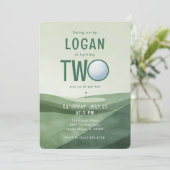 2nd Birthday Golf Par-tee Photo Watercolor  招待状 (スタンド正面)