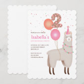 2nd Birthday Llama Invitation 招待状 (正面/裏面)