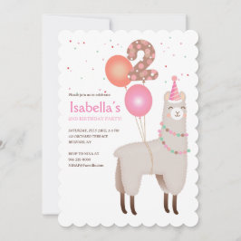 2nd Birthday Llama Invitation 招待状