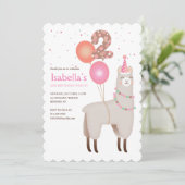 2nd Birthday Llama Invitation 招待状 (スタンド正面)