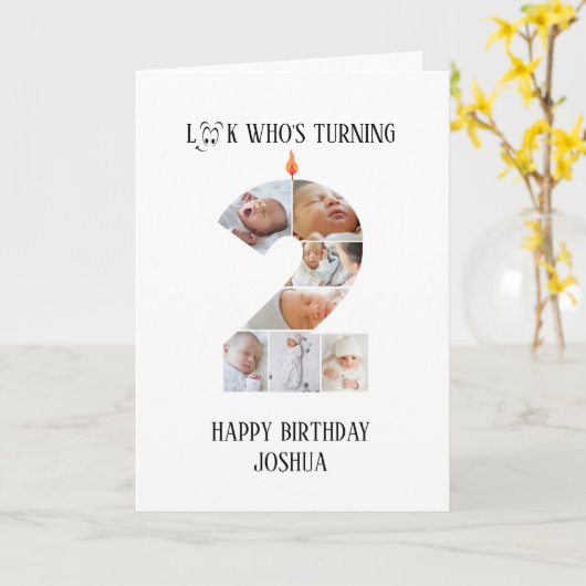 2nd Birthday Photo Card カード (黄色い花)