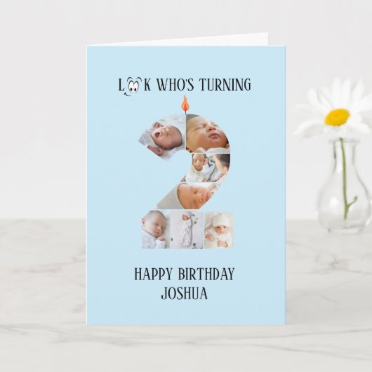 2nd Birthday Photo Card カード (小さな植物)