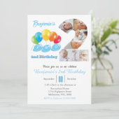 2nd birthday photo collage number 2 Boy 招待状 (スタンド正面)