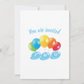 2nd birthday photo collage number 2 Boy 招待状 (裏面)