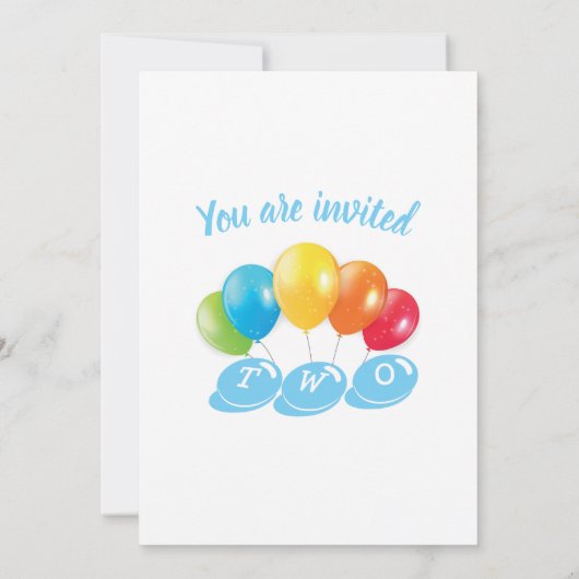 2nd birthday photo collage number 2 Boy 招待状 (裏面)