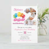 2nd birthday photo collage number 2 Girl 招待状 (スタンド正面)