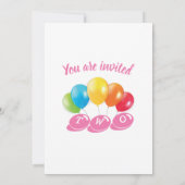 2nd birthday photo collage number 2 Girl 招待状 (裏面)