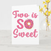 2nd Birthday Sweet Donut 2 Years Old Girl Gift カード (黄色い花)