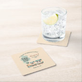 2nd Birthday Trainパーティー全客席水彩 スクエアペーパーコースター (インサイチュ)