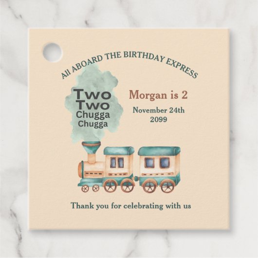 2nd Birthday Trainパーティー全客席水彩 フェイバータグ (正面)