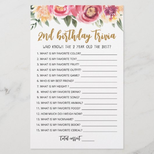 2nd Birthday Trivia編集可能ゲーム (正面)