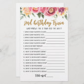 2nd Birthday Trivia編集可能ゲーム (正面/裏面)