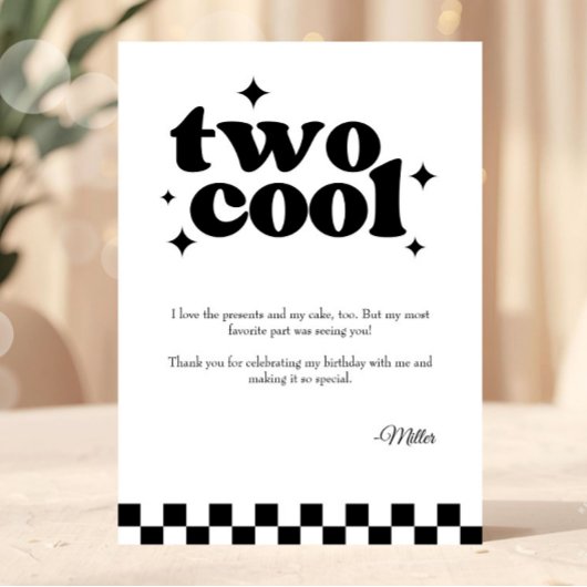 2nd Birthday Two Cool Birthday Thank You Card サンキューカード