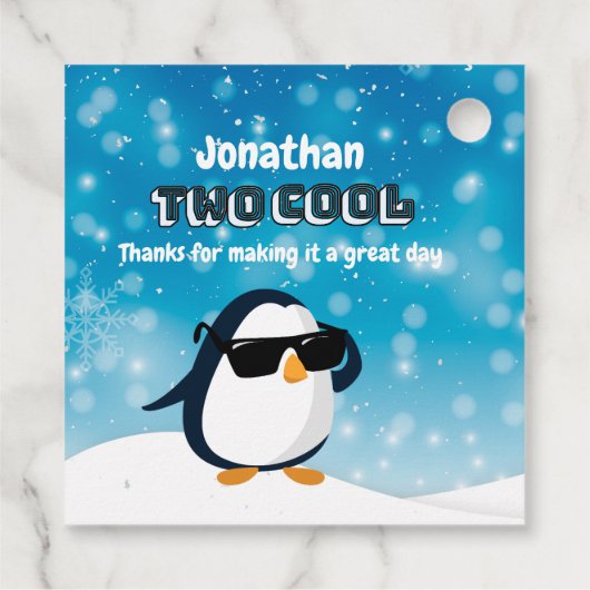 2nd Birthday Two Cool Penguin Boy フェイバータグ (裏面)