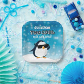 2nd Birthday Two Cool Penguin Boy ペーパープレート (パーティー)