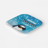 2nd Birthday Two Cool Penguin Boy ペーパープレート (傾斜あり)