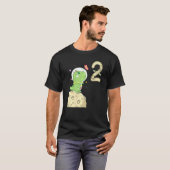 2nd Birthday Two Years Old Astronaut T Rex Dino Di Tシャツ (正面フル)