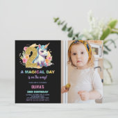 2nd Birthday Unicorn誕生日招待状写真 招待状 (スタンド正面)