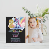 2nd Birthday Unicorn誕生日招待状写真 招待状 (スタンド正面)