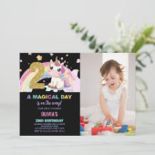 2nd Birthday Unicorn誕生日招待状写真 招待状 (スタンド正面)