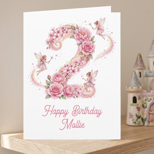 2nd Birthday Whimsy Number Two Fairy カード