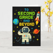 2nd Grade And Beyond Astronaut Space Boys Gamer Fi カード (黄色い花)