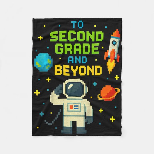 2nd Grade And Beyond Astronaut Space Boys Gamer Fi フリースブランケット (正面)