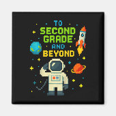 2nd Grade And Beyond Astronaut Space Boys Gamer Fi マグネット (正面)