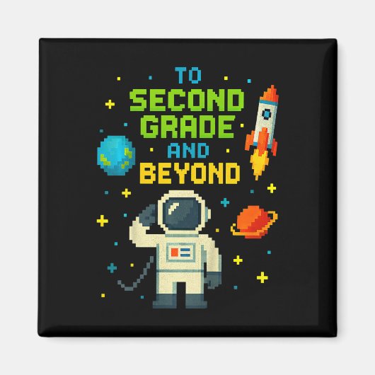 2nd Grade And Beyond Astronaut Space Boys Gamer Fi マグネット (正面)