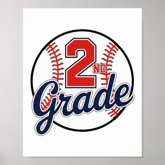 2nd Grade Baseball Back To School Baseball Player  ポスター (正面)