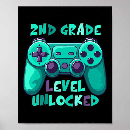 2nd Grade Boys Gamer Level Ck To School First Day ポスター (正面)