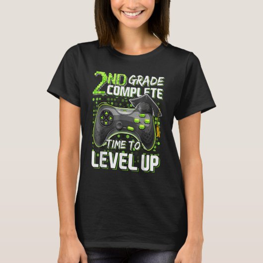 2nd Grade Complete Time To Level Up Happy Last Day Tシャツ (正面)
